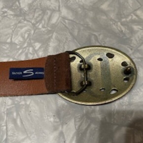 Silver Bullet Genuine Leather Made In Canada Belt Gorgeous Faux Gemstones - Picture 4 of 4
